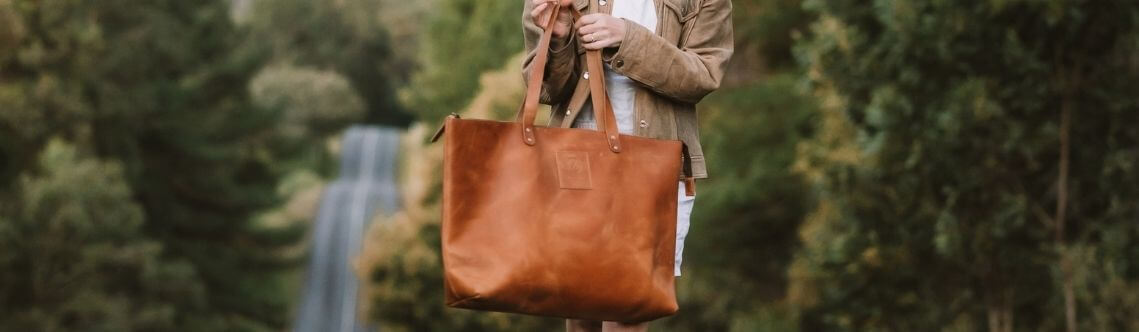 Rustic on sale leather tote